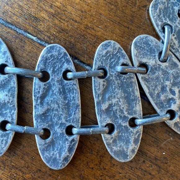 Vintage Metal silver oxidized heavy bohemian festival western belt 37-45\